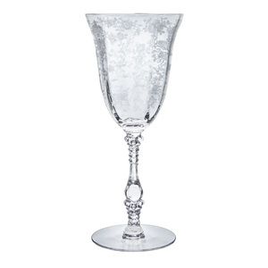 Vintage 1930s Rose Point Cambridge Etched Wine Glasses Set of 2